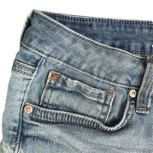 Seven7 Seven Denim Weekend Shorts Women 6 Blue Stretch Bling Stars Patriotic USA - Picture 11 of 12